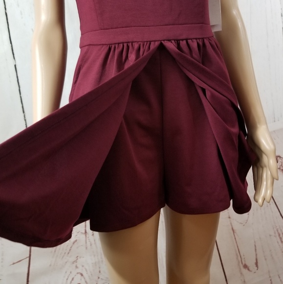 KALANI HILLIKER for Alyce Burgundy Romper Dress - Picture 4 of 7